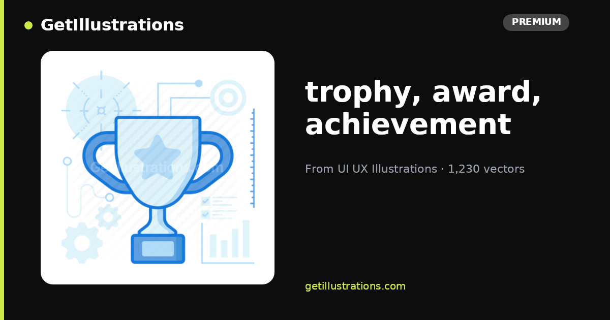 trophy, award, achievement Vector Illustration — UI UX Illustrations ...