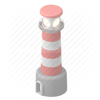 Download Download Map Lighthouse Marker Landmark Navigation 3d Isometric