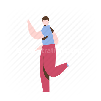 man, male, person, pointing