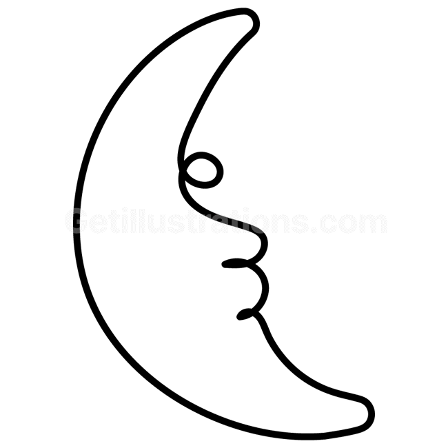 Download moon, doodle, handdrawn, draw, line, lines- Elemental scribble