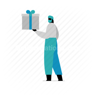 people, person, man, present, gift, package