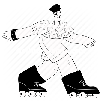 sketch ice skater  blogdesignosaurus