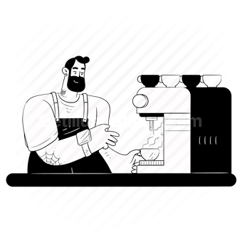 Barman With Shaker For Bartending Barkeepr Or Bartender With Beard And  Mustache For Cocktail Bar Stock Illustration - Download Image Now - iStock