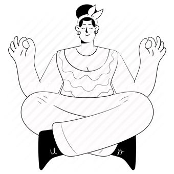 hand drawing person in meditation pose on white background vector  illustration EPS10 Stock Vector Image  Art  Alamy