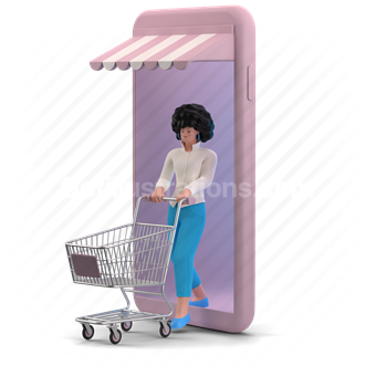 Download Shopping Shop Bag Ecommerce Commerce Purchase Checkout Zima 3d Illustrations